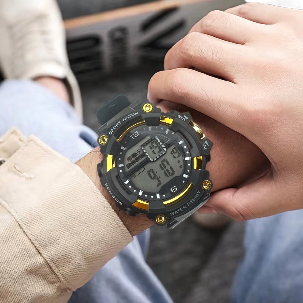 COD✅ Jam Tangan Pria Digital Sprot Rubber LED Wanita Fashion Watch Quartz Harga Grosir   S1227