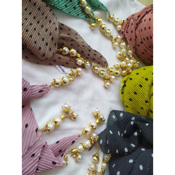 JILBAB SEGIEMPAT PLISKET POLKA BANDUL CROWN/KERUDUNG PLISKET POLKA-2