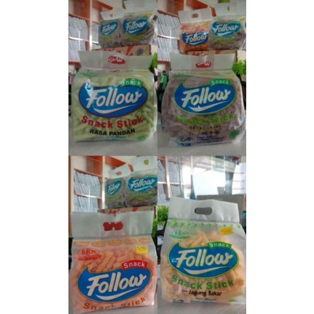 Follow snack stik rasa BALADO, PANDAN, COKLAT, JAGUNG