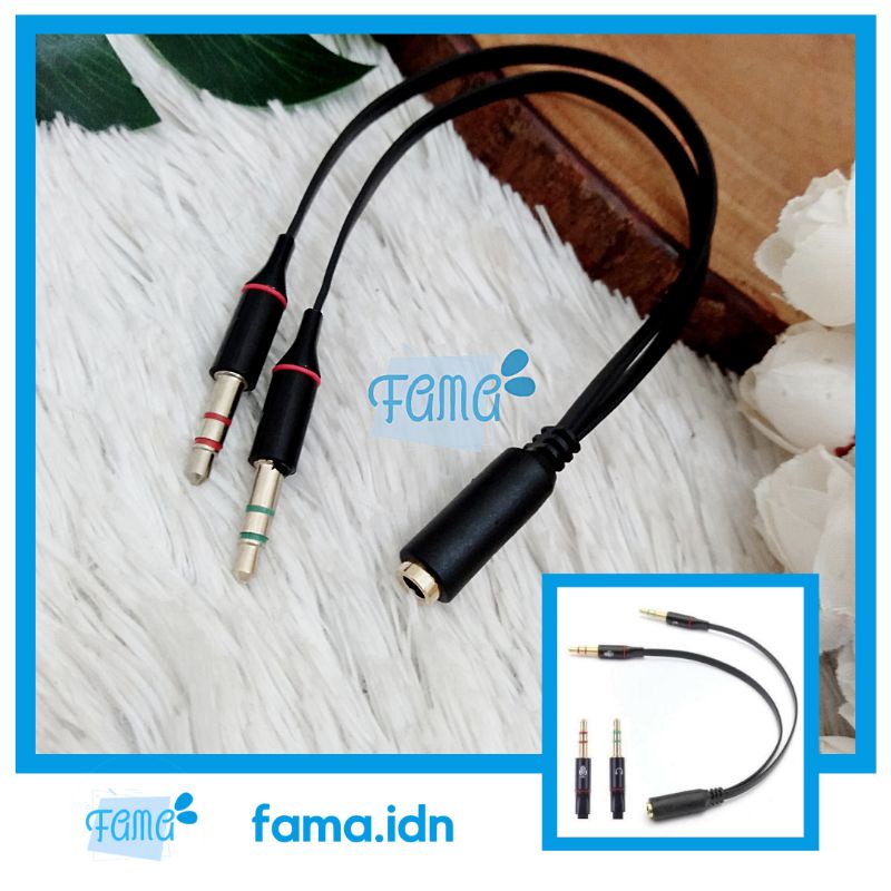 Jual Kabel Aux In Handsfree Splitter Jack Mm Female To Male