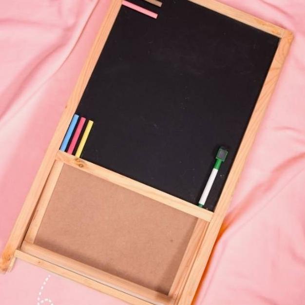 

Wooden 2in1 Magnetic Board/Papan tulis lipat 2in1 - Papan Mag.Hitam