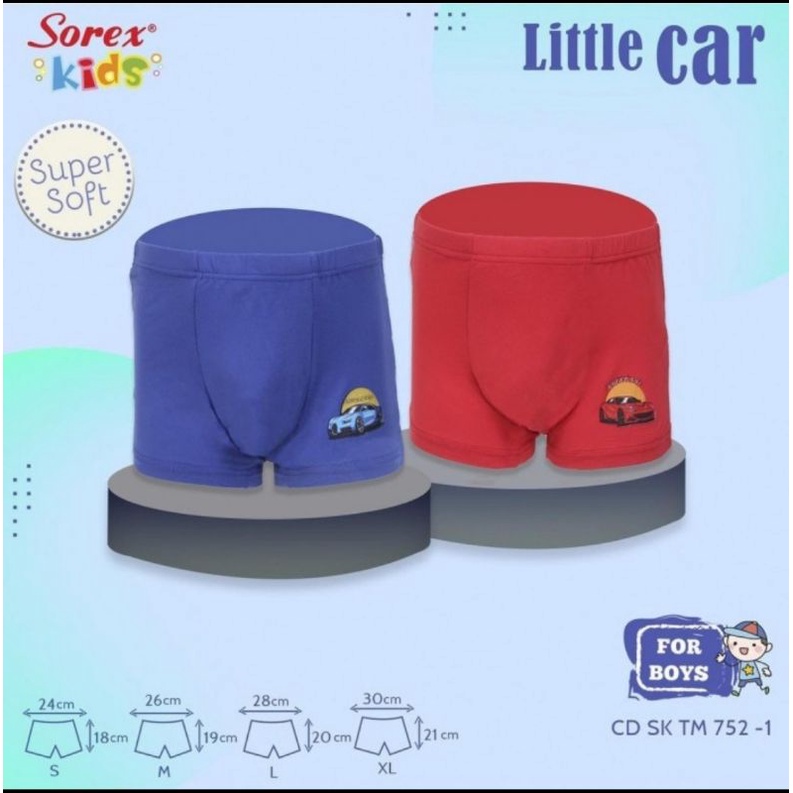 Celana Dalam Boxer Anak Laki laki Sorex kids Sk TM 752 (3pcs)