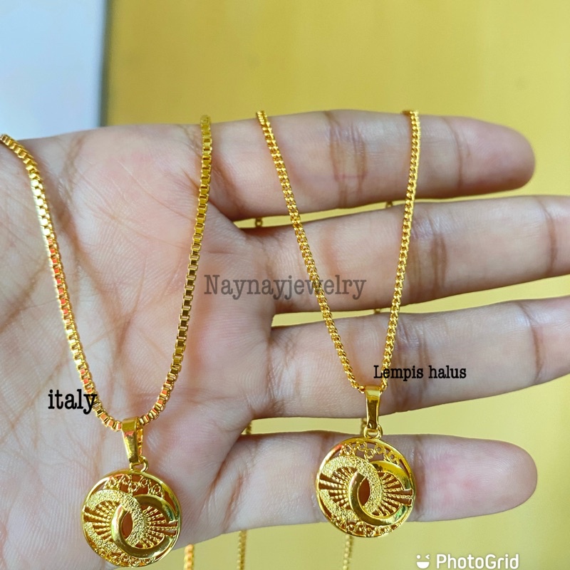 Kalung koin warna mirip emas 24k / Lapis emas