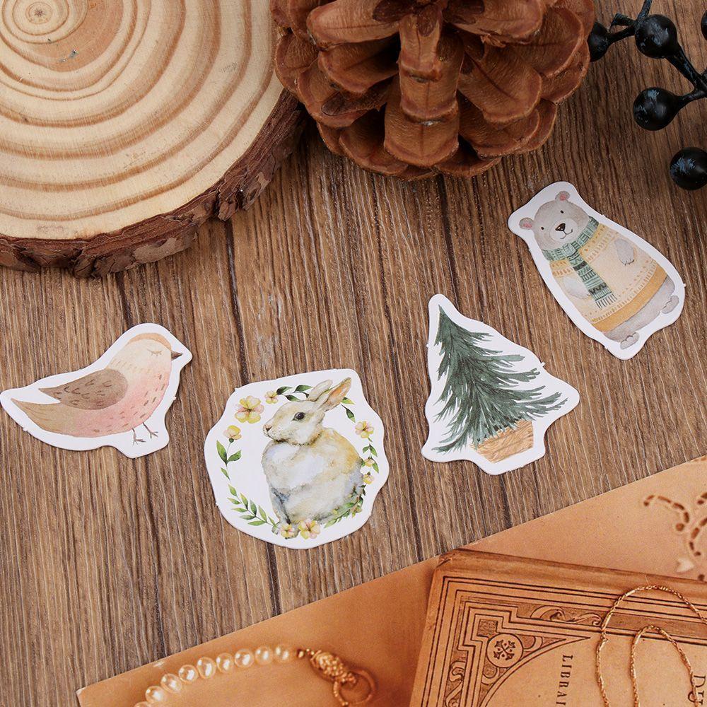 R-flower 46pcs / lot Stiker Motif Koran / Bunga Retro Untuk Dekorasi Handphone / Album Foto DIY