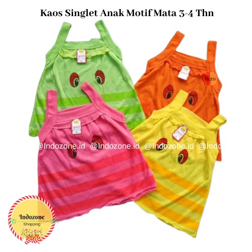 Singlet Anak 3-4 Tahun Motif Mata Size XL Kaos Dalam Anak Cewek TK SD
