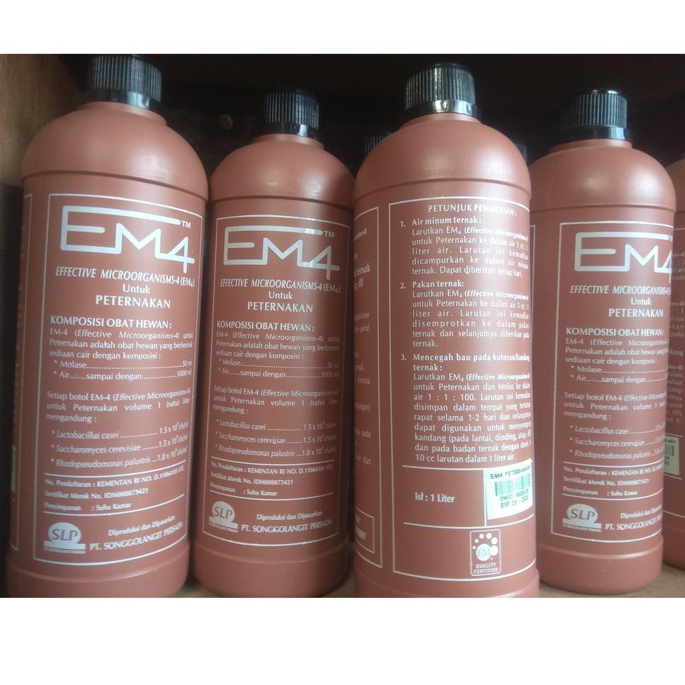 Stok terbaru [COD] 1 LITER Probiotik Peternakan Perikanan EM4 REPACKING 250ML
