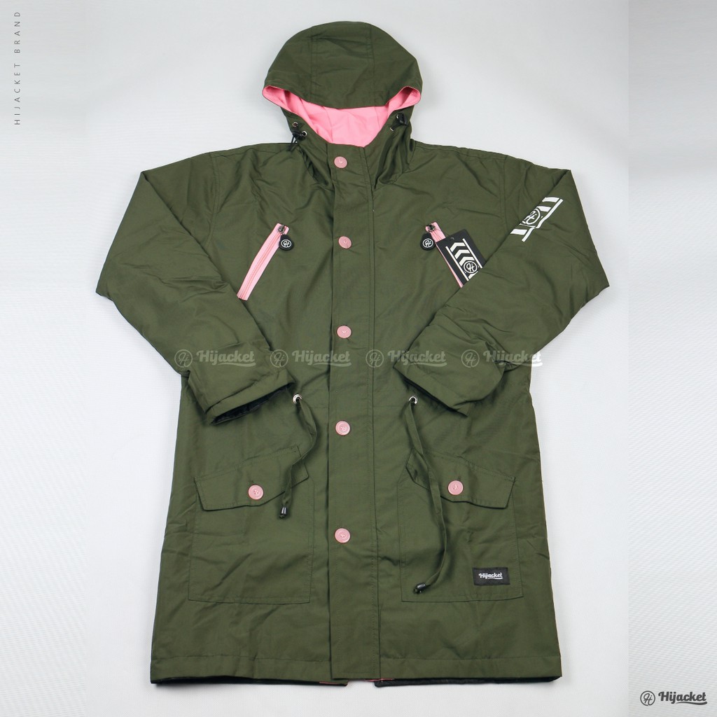 Hijacket Original Montix Jaket Muslimah Hijaket Jaket Parka Jaket Parasut Wanita Muslimah-MOSSGREEN