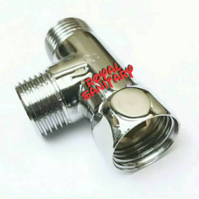 Nepel T kuningan / nepel tee kran T fitting mur sambungan kran