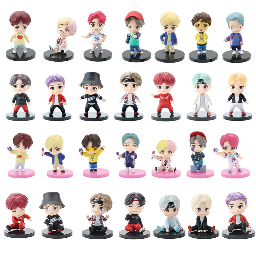 Timekey 7Pcs / Set Mainan Action Figure Mini Model Kpop BTS Bangtan Boys BT21 Q3R6 Untuk Koleksi