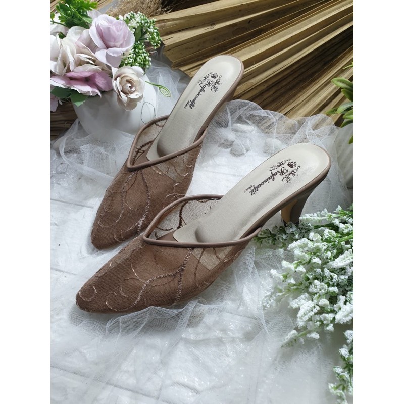 sepatu v Elsa mocca sepatu wanita mocca 7cm