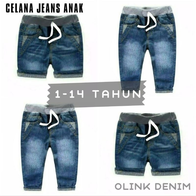 CELANA JEANS ANAK LAKI LAKI PANJANG DAN PENDEK USIA 1-12 TAHUN