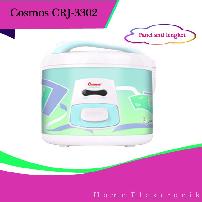 Rice Cooker COSMOS Magic Com  1.8 Liter CRJ-3302 / CRJ3302 / CRJ 3302 - Putih FREE BUBLE WRAP