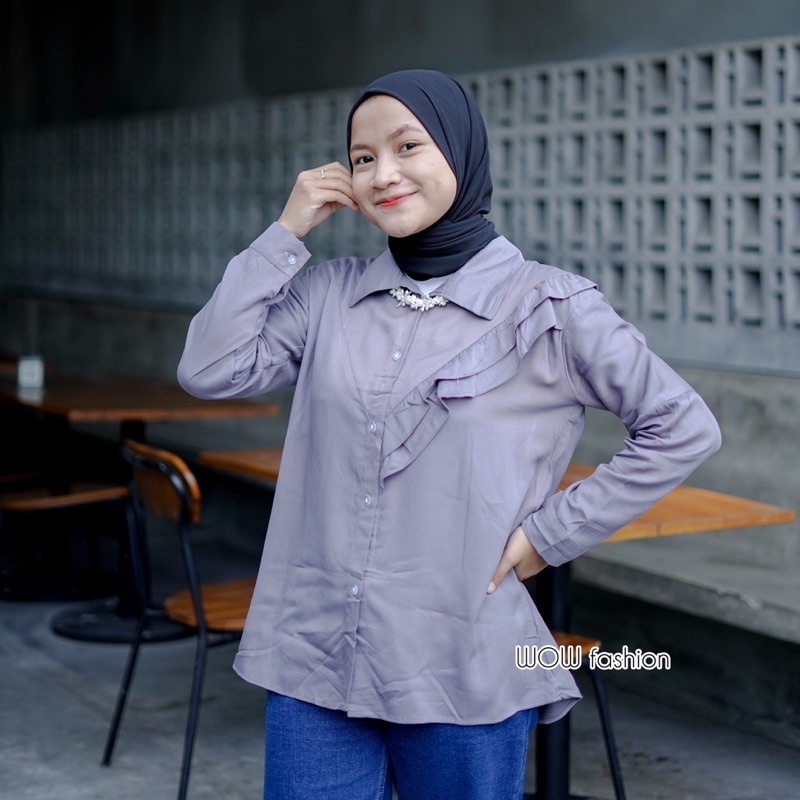 WOW-Kuky Kemeja Rayon Twill Premium / Atasan Wanita