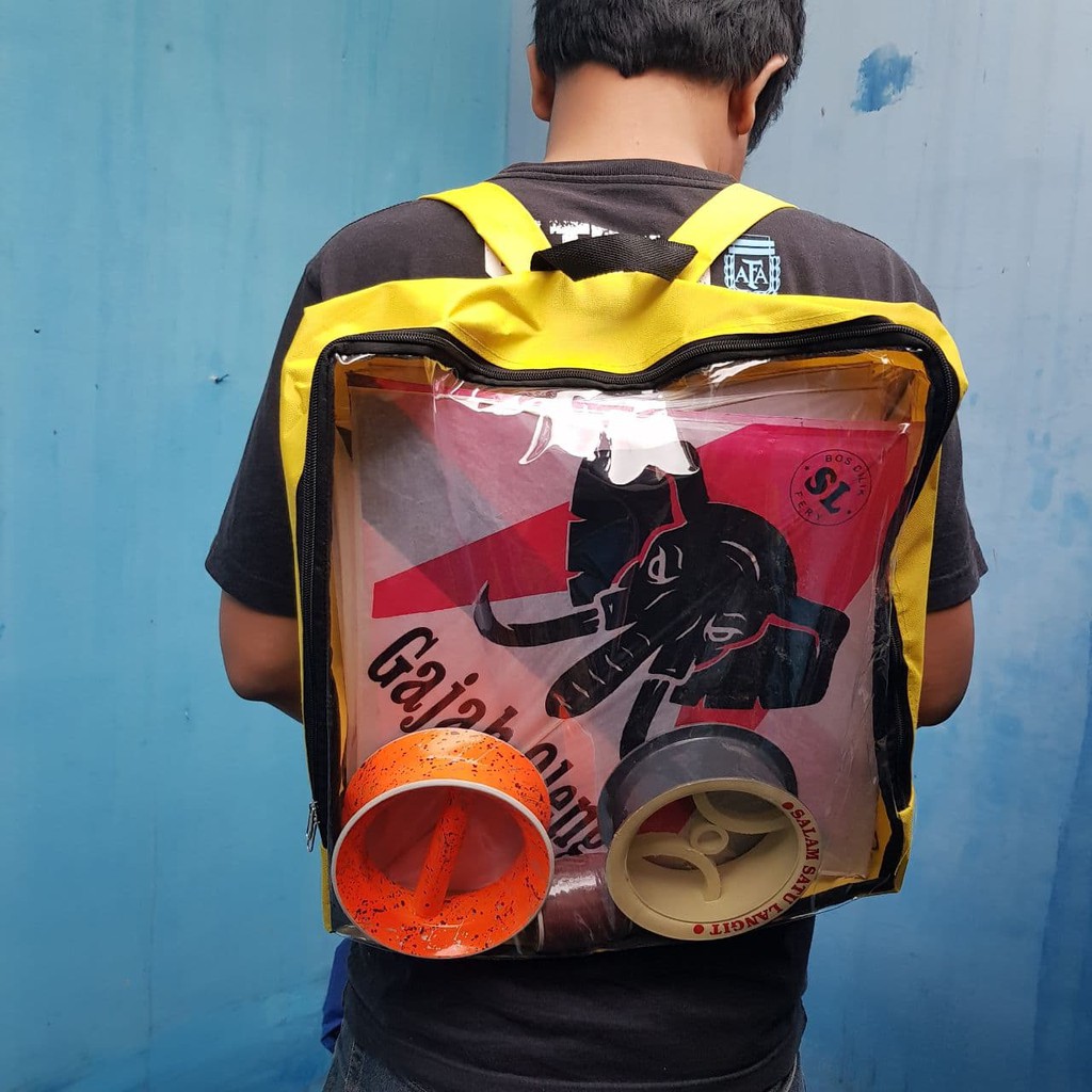 Tas Layangan anak 2in1 Simple anti air / Tas layangan transparant / tas layangan gemblok murah