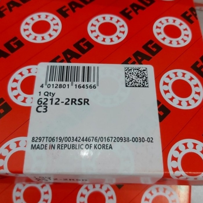 Bearing 6212 2RS / 6212 2RS C3 FAG ORIGINAL