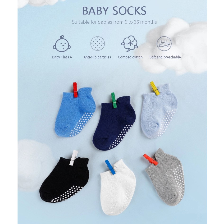 (Pimenova) Kaos Kaki Anak dan Bayi  1 - 3 Tahun Anti Slip Baby Girl Boy Socks kaos kaki polos anak