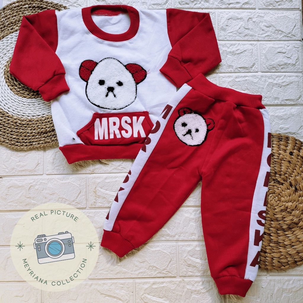 Setelan Joger Bayi Sweater Bayi Baju Bayi Motif Shaun the Sheep Usia 1-2 tahun