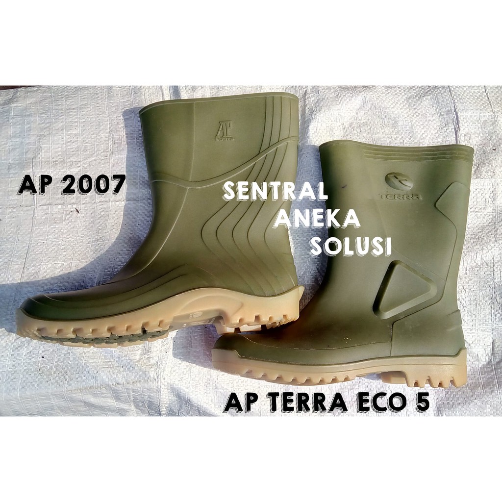 sepatu ap boots pendek wg 2007 / terra eco 5 green hijau apd medis / cleaning tinggi sedang 30 cm an