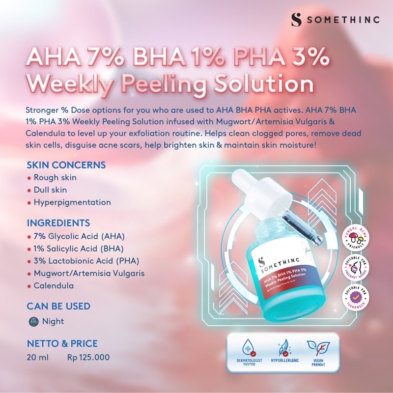 SOMETHINC AHA BHA PHA Peeling Solution / Somethinc AHA 7% BHA 1% PHA 3% weekly peeling solution