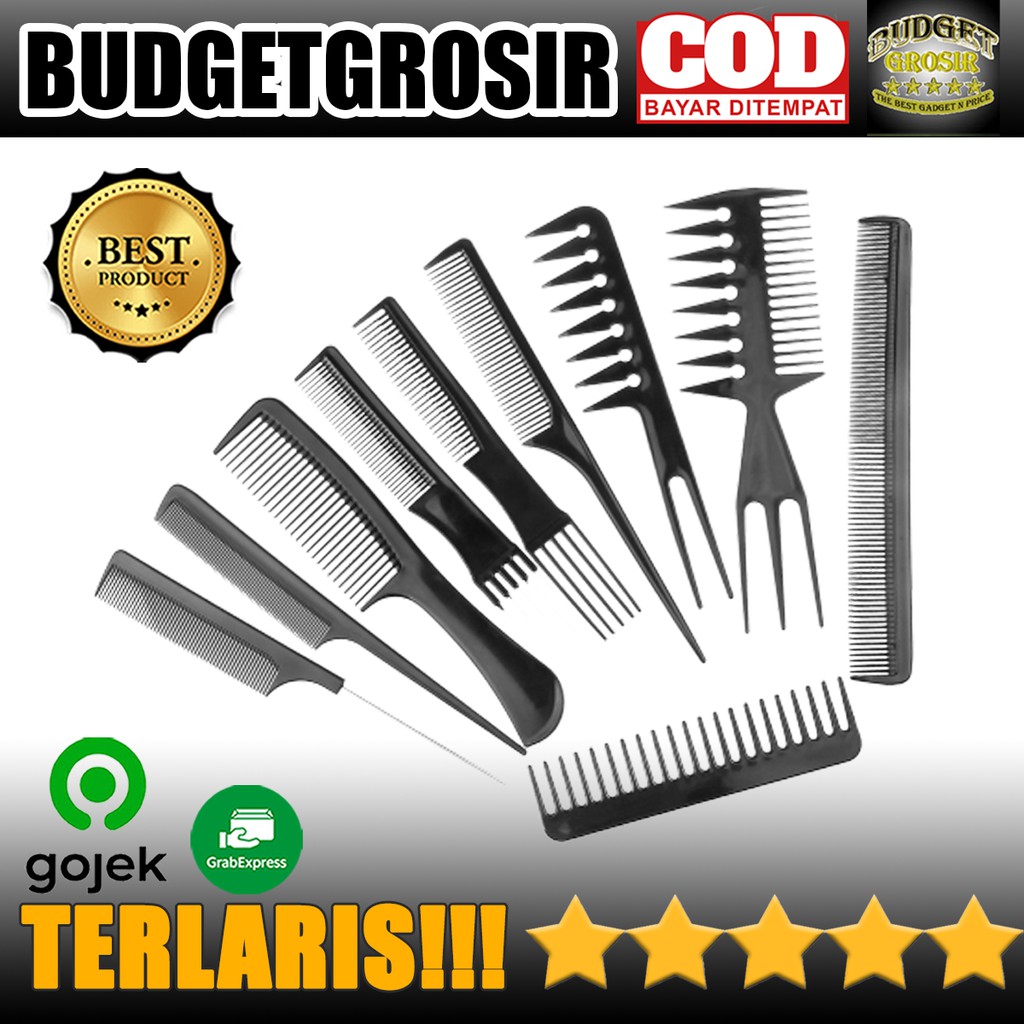 Sisir Rambut Salon Hair Comb 10 Set - YS-254