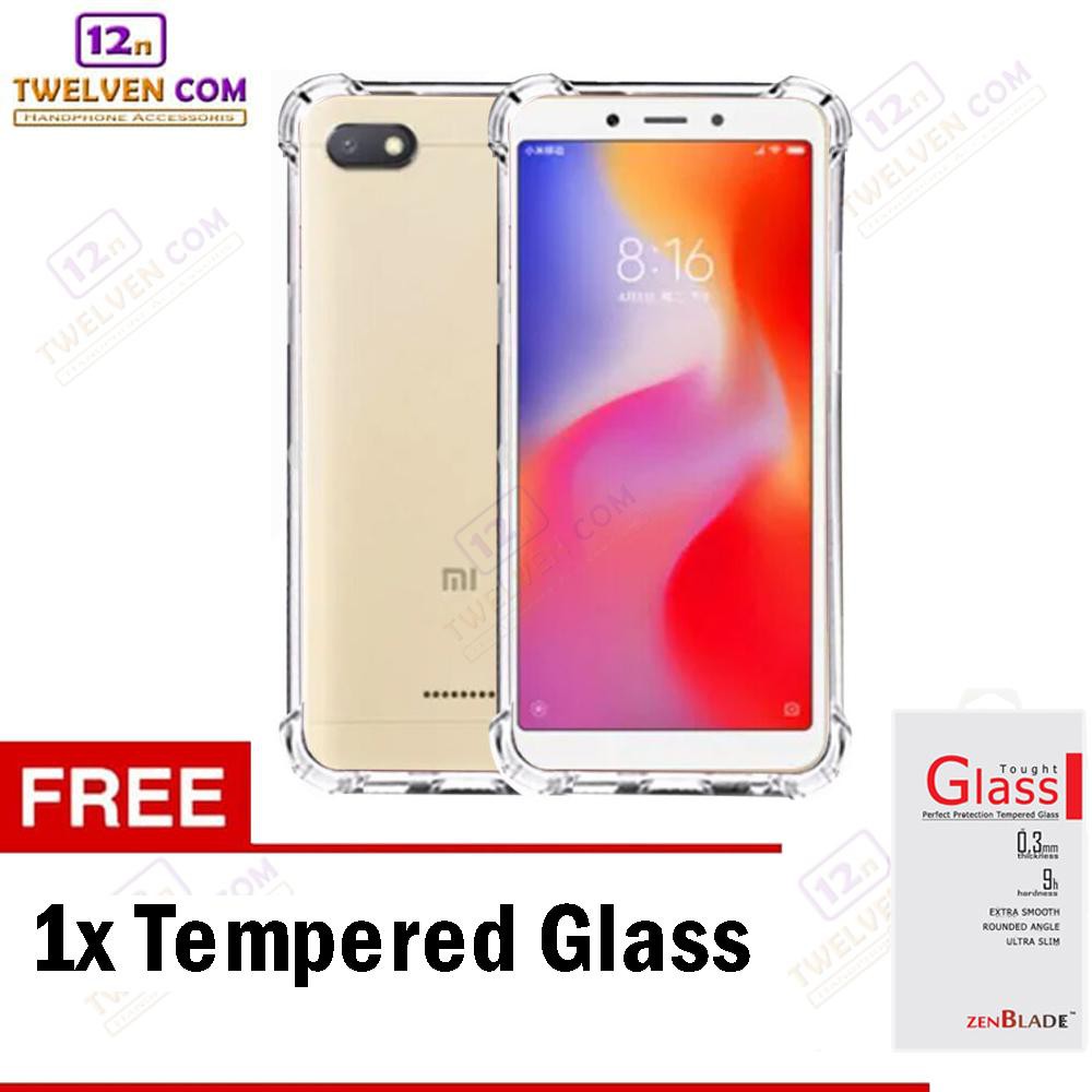 Anti Shock Anti Crack Softcase Casing for Xiaomi Redmi 6a - Free Tempered Glass