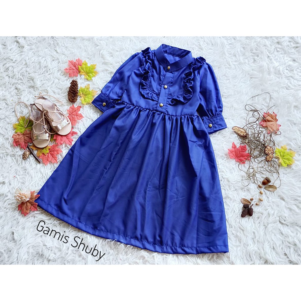 GAMIS SHUBY DEWASA S-XL WARNA BIRU ELEKTRIK (READY STOCK)