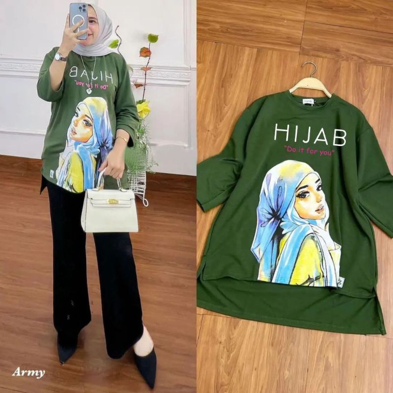 Sadira blouse/atasan cewek muslimah terbaru/kekinian bahan combed 24s aksen sablon