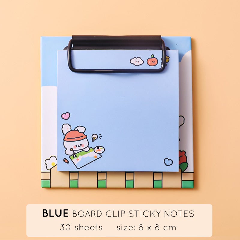 Board Clip Sticky Notes Papan Klip Memo Karakter Lucu Unik DCA0821-Blue