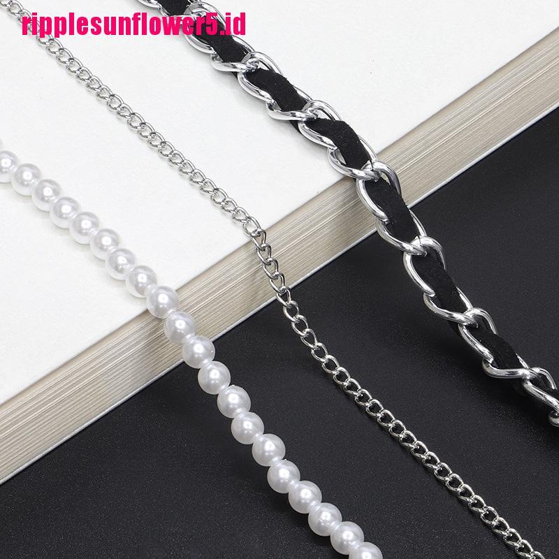 # Kaos T-Shirt Wanita Lengan Pendek Motif Print #Tali Rantai Kacamata Baca Aksen Mutiara Untuk Wanita