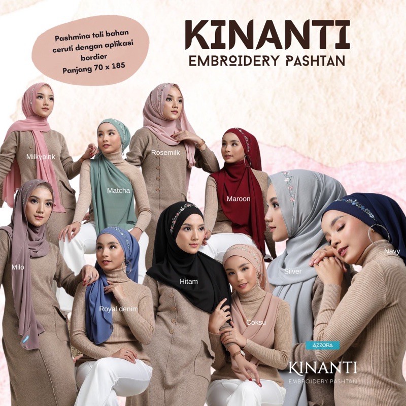 Hijab - Pashmina Tali Bordir Kinanti By Azzora