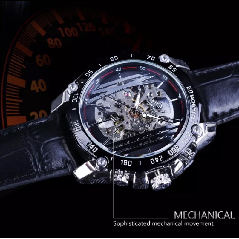 Jam Tangan Mekanik Automatic Forsining Luxury Skeleton Jantan