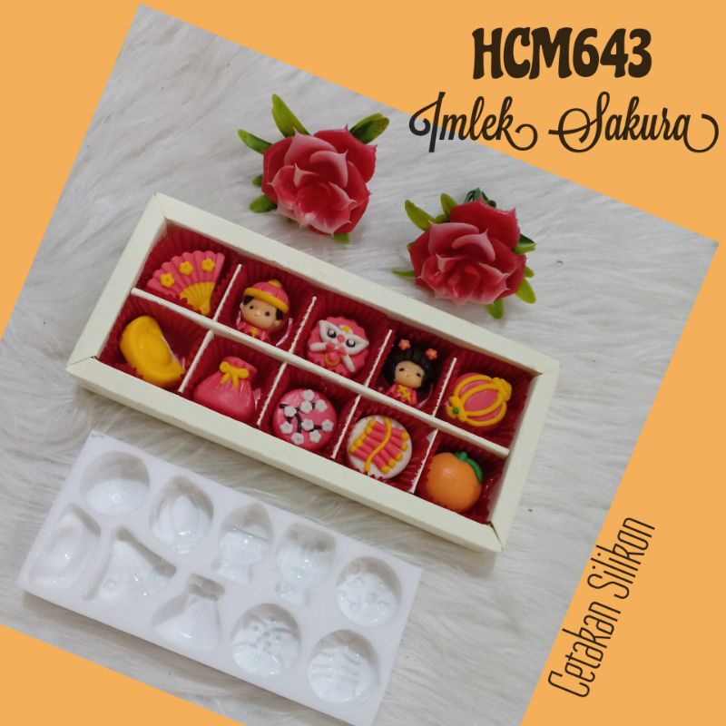 Cetakan Imlek Sakura | HCM643 Cetakan coklat silikon | Fiina de choco