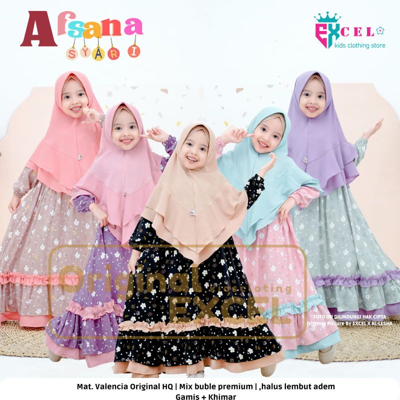 ZS GAMIS SYARI ANAK // BAJU MUSLIM ANAK // AISHA, AMIRAH, AFSANA SYARI KIDS BY EXCEL