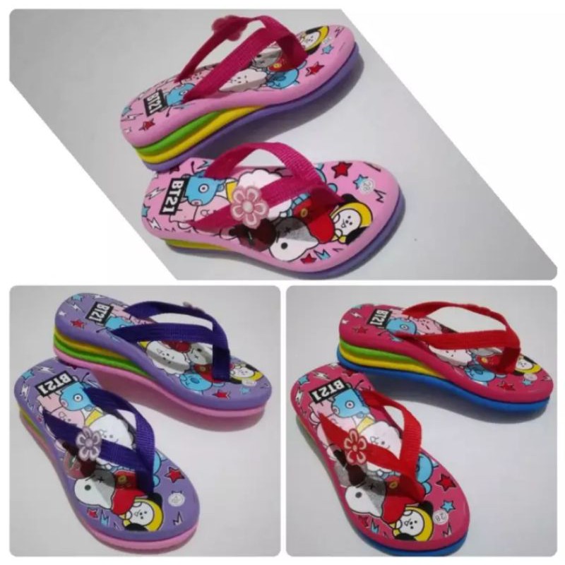 Sandal Anak Perempuan BT21 Profil Terbaru.