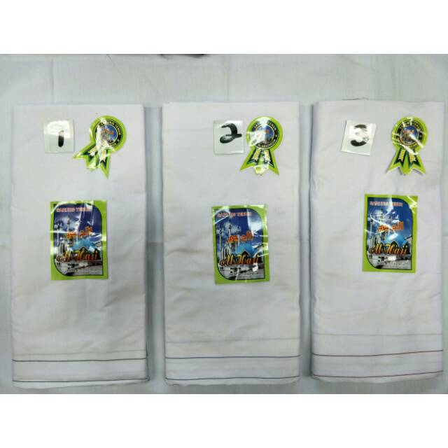 Sarung tenun cap gajah motif polos putih