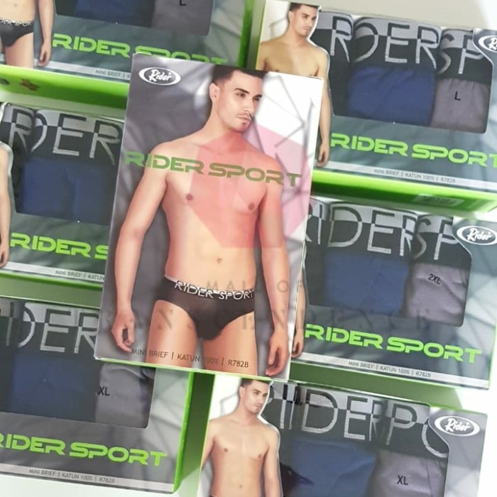 Celana Dalam Underwear Brief Pria- RIDER Sport R 782 B - 1 Box isi 3 pc