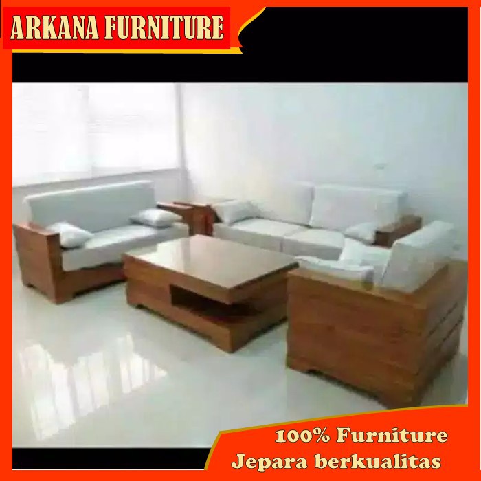 furniture set meja kursi tamu minimalis box tumpuk 221 kayu jati jepara