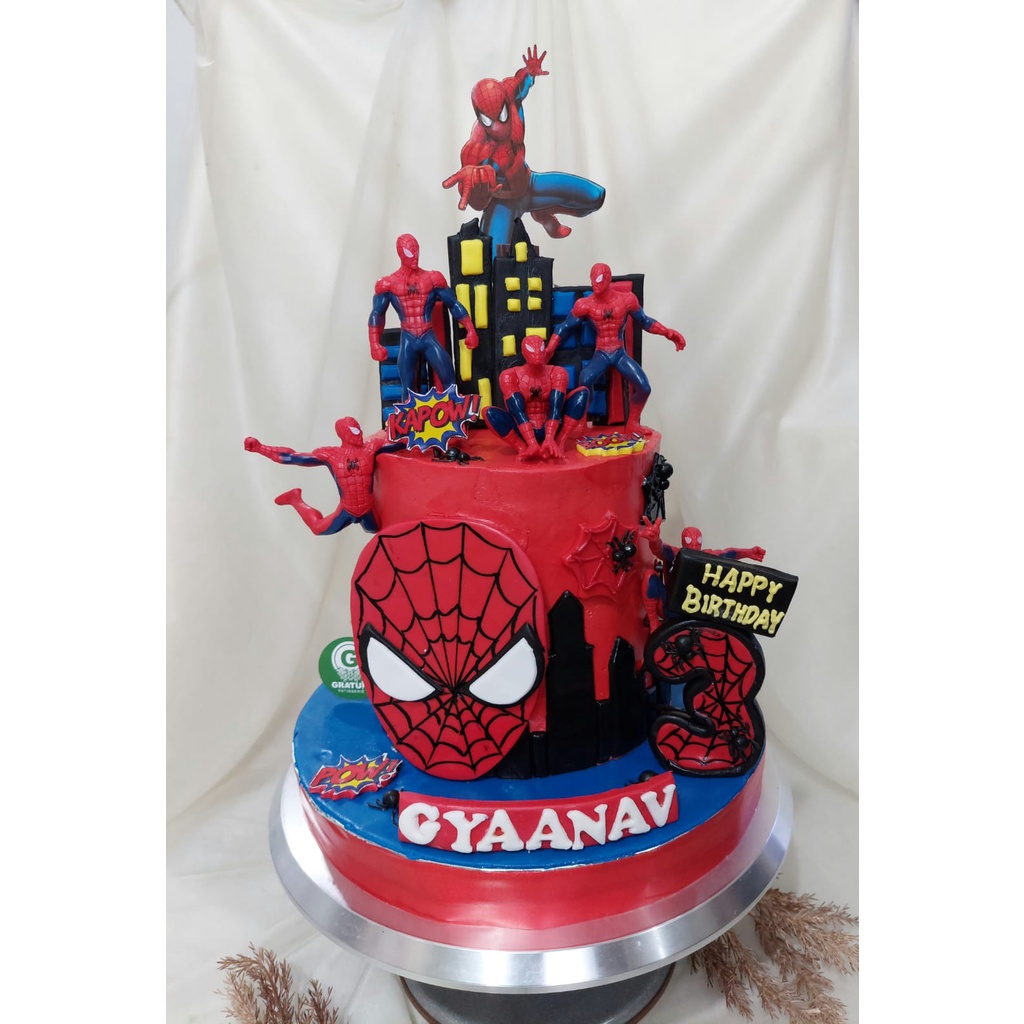 

SPIDERMAN BIRTHDAY CAKE UK 15CM DOUBLE CAKE