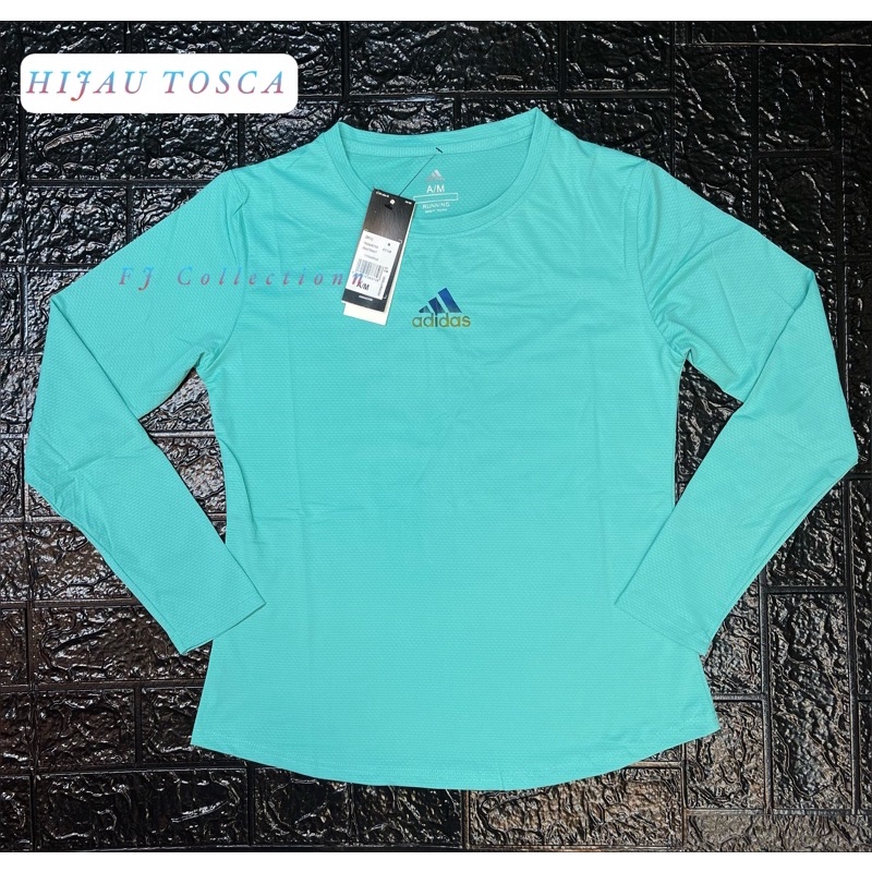 KAOS ADIDAS IMPORT LENGAN PANJANG WANITA RUNNING PUTIH LADIES OLAHRAGA IMPORT GRADE ORI