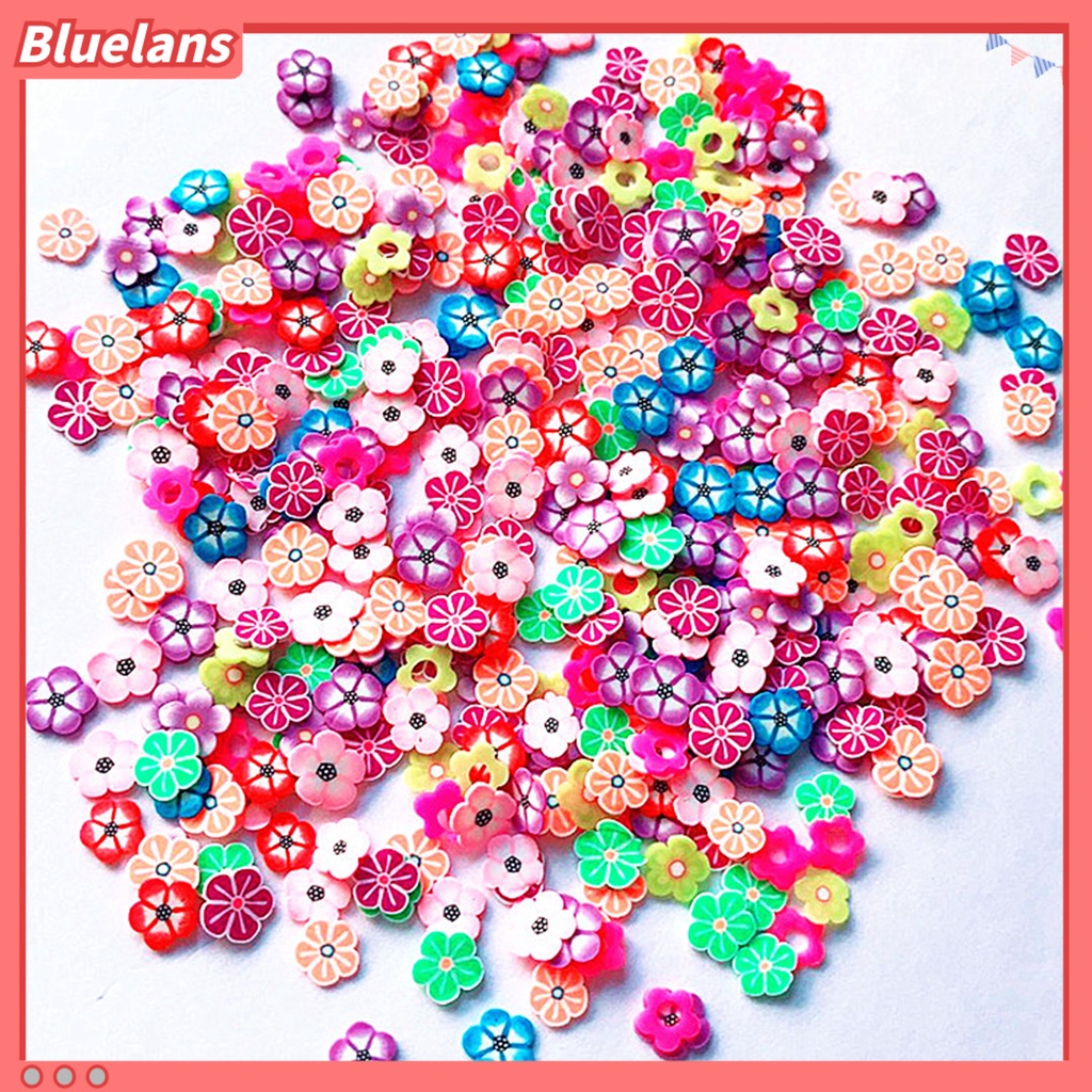 Bluelans 1000Pcs Stiker Kuku 3D Motif Buah / Bunga Bahan Keramik Untuk Nail Art