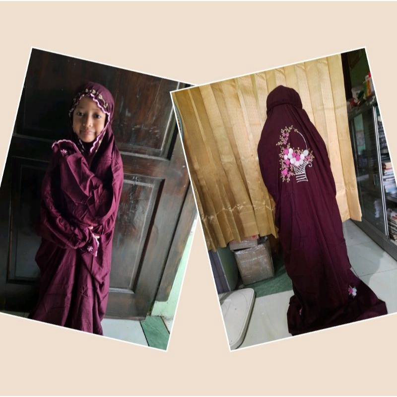 Mukena Terusan Anak Rayon Bordir Tile