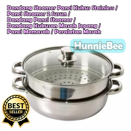 Dandang Steamer Panci Kukus Stainless / Panci Steamer 2 Susun / Dandang Panci Steamer / Dandang Kuku