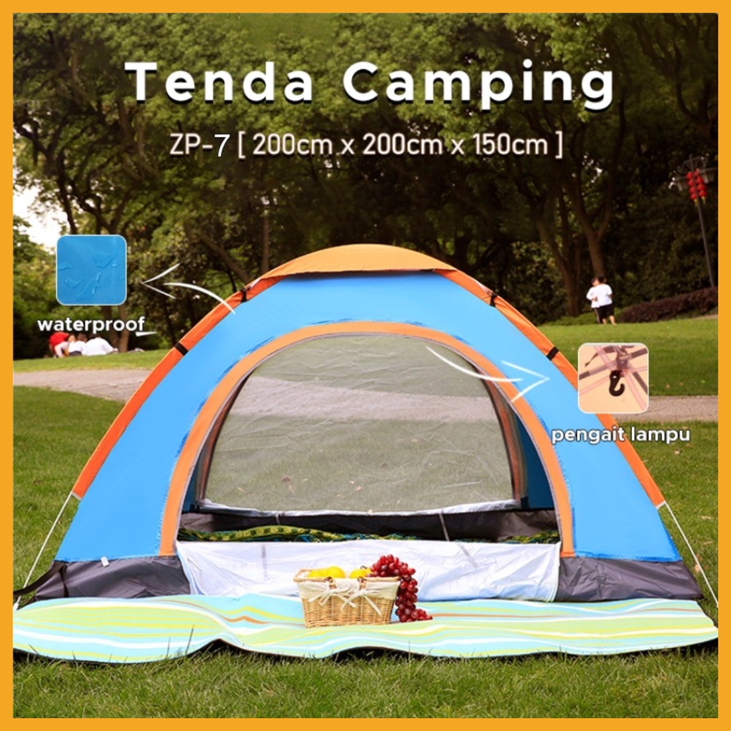 Tenda Gunung Otomatis Kapasitas 4-5 Orang Tenda Indoor dan Outdoor Tenda Camping Zp-7