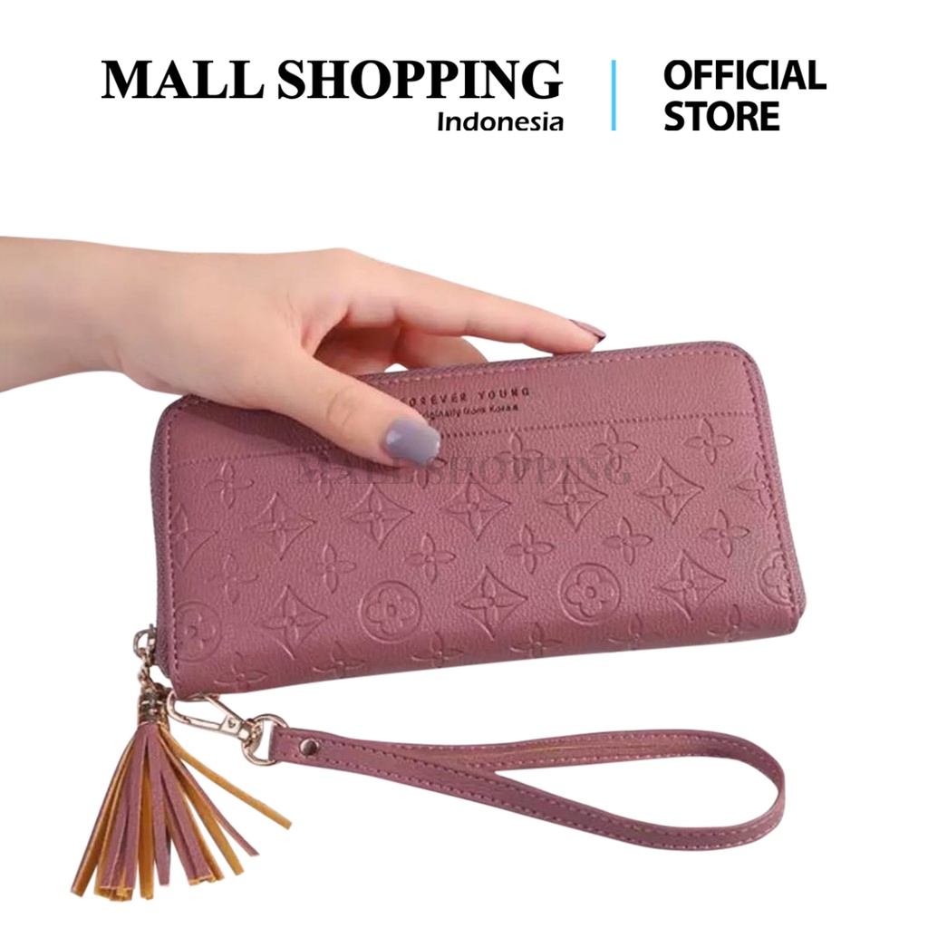 (COD) Dompet Wanita Dompet Kulit Panjang Import Dompet Cantik MALLSHOPPING