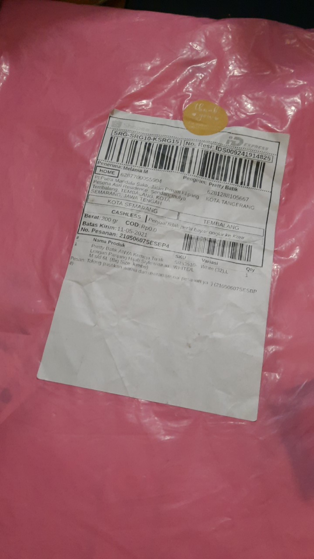 Pretty Batik Anya Kemeja Tunik Lengan Panjang Hijab Style Ukuran M S/d 6l (big Size Jumbo)