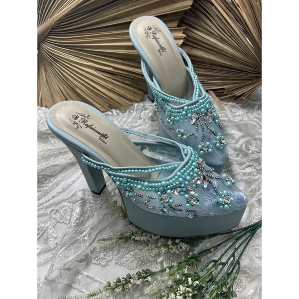 sepatu wanita pesta wedding melani babyblue 12cm