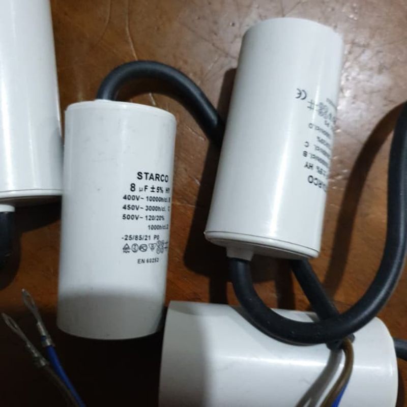 Kapasitor Sanyo ,  Bulat , Capasitor , Pompa Air 6 ,8 , 10 , 12 , 14  , 16, 20 , 25  , 30 UF450V