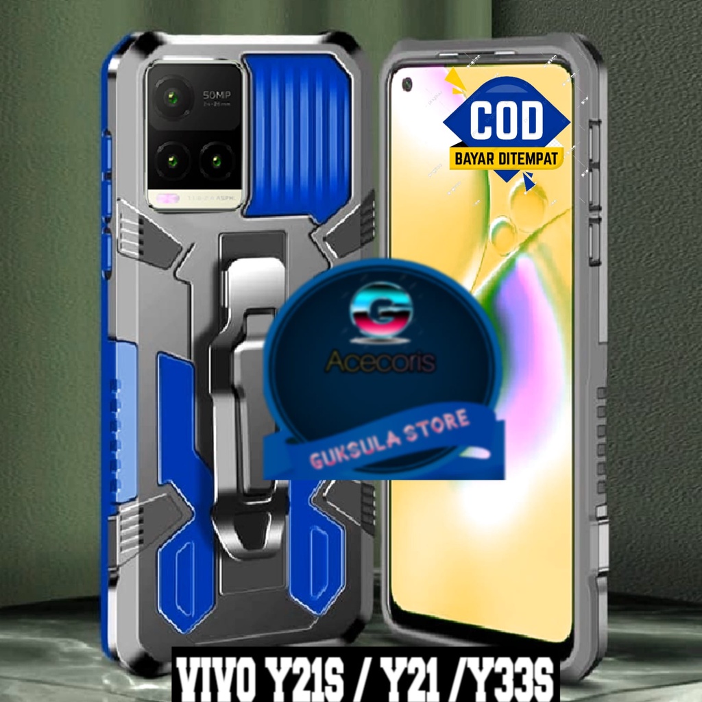 CASING HP VIVO Y21/Y21S/Y33S MODEL BARU HARD CASE KLIP KESING SILIKON STANDING CASE