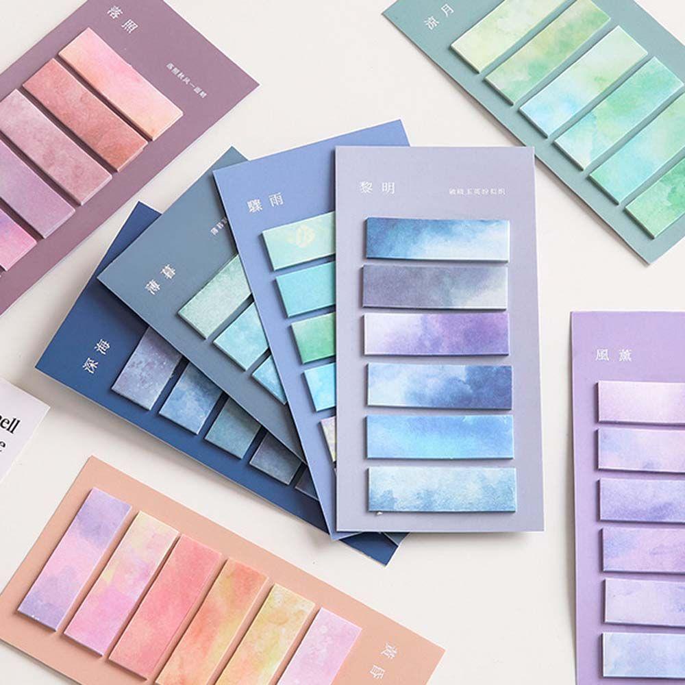 Mxbeauty Gradient Index Portable Self-Adhesive Notepad Bookmark To Do List Kertas Perlengkapan Kantor Sekolah Alat Tulis Memo Pad