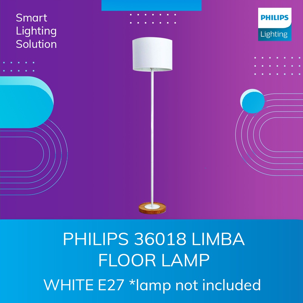Jual PHILIPS 36018 LIMBA FLOOR LAMP WHITE E27 *lamp not included